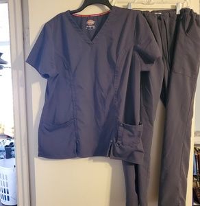 Dickies xtreme stretch scrub set womens xl gray